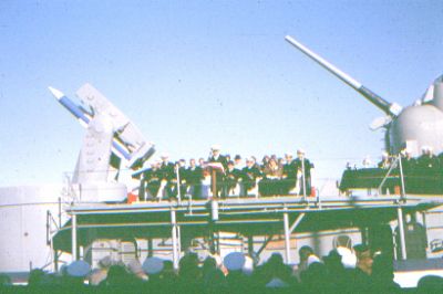 If you are a "Plank Owner",  you probably recall this day.   
Its Dec. 10th, 1962, Charleston, South Carolina.    
I was there that day and took these pictuires. 
Don't think I was ever without my camera.   

Alex

