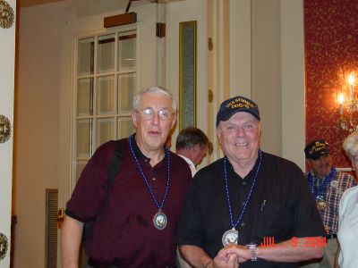 John Reisinger from Burke, VA and Gene Beaumont from Le Roy, NY at 
Registration, Friday afternoon.
