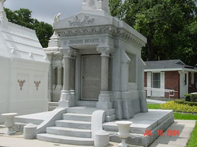 Large, expensive tomb for the memory of a lost infant.

